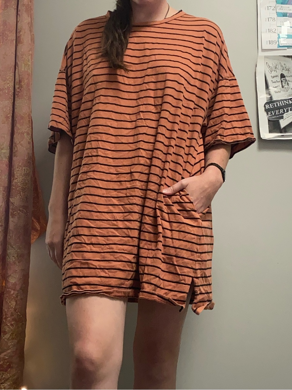 City Chic Orange and Black Striped Mini Dress
